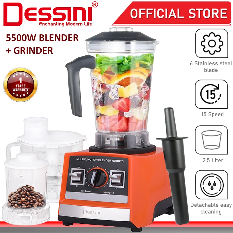 DESSINI ITALY 2.5L Stainless Steel Blender Grinder Mixer Juicer Extractor Food Processor Smoothie Ice Crusher / Pengisar