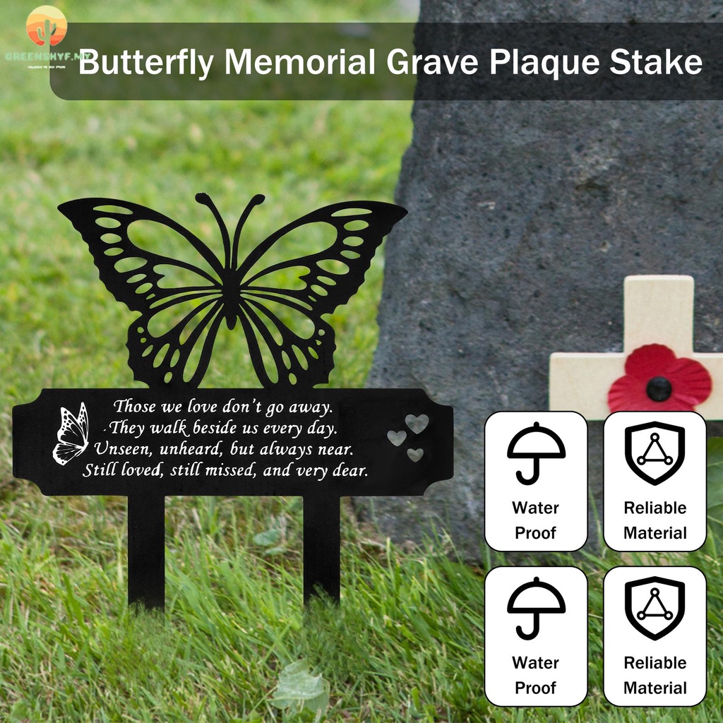 Butterfly Memorial Stakes Metal Memorial Grave Markers Waterproof Garden Memorial Plaques