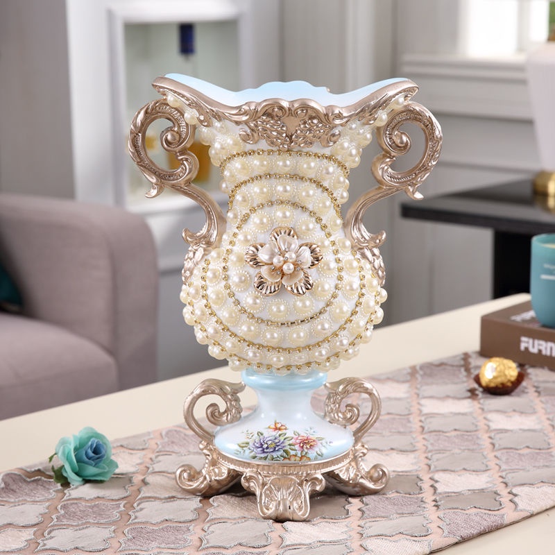 European Entry Lux Ornamental Flower Vase Home Decoration Diamond Flower Arrangement Simulation Flower Device Table Vase