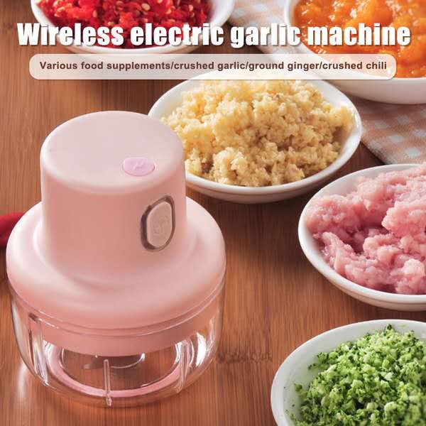 Wireless Mini Electric Garlic Food Chopper Ginger Vegetable Crusher Cutter Food Blender food Processor Mixer 洋葱蒜蓉捣碎机搅碎机