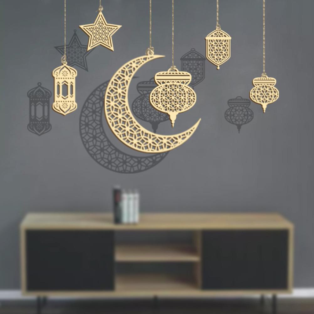 [EPAY] 1 Set Eid Mubarak Pendant Eid Mubarak Festival Party Decor Supplies Nontoxic Home Decoration Ramadan