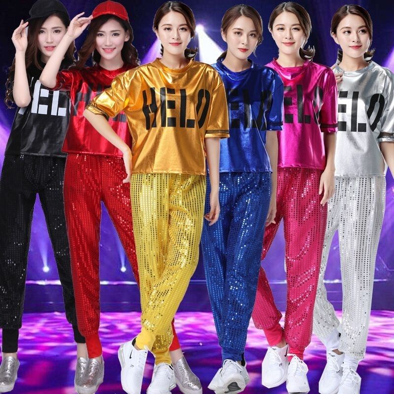 Dame Dance Costume Pants Student activism Sequins Performance Clothes