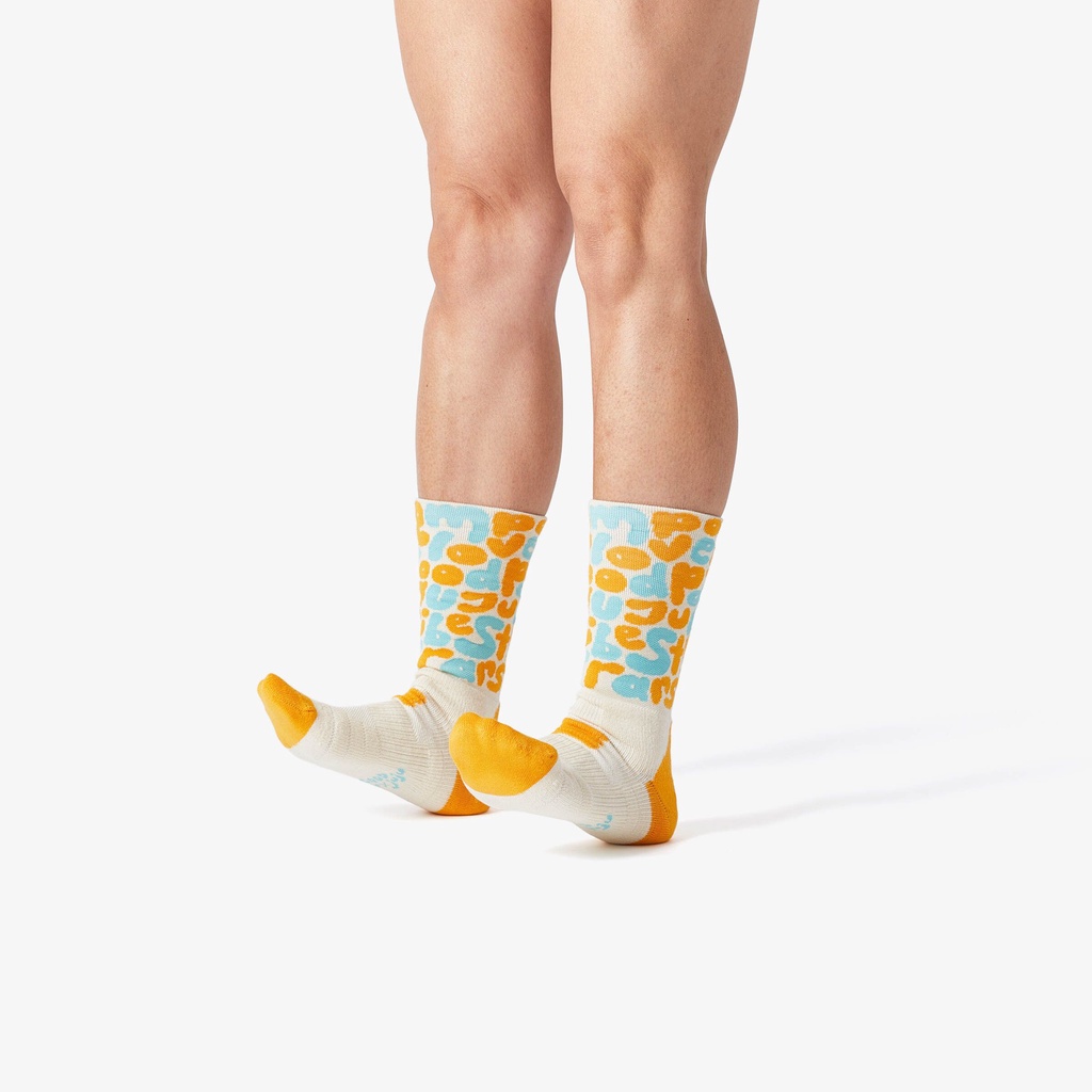 GOODPAIRSOCKS | Goodness,me | Golden Rise | Patterned Performance Crew Socks