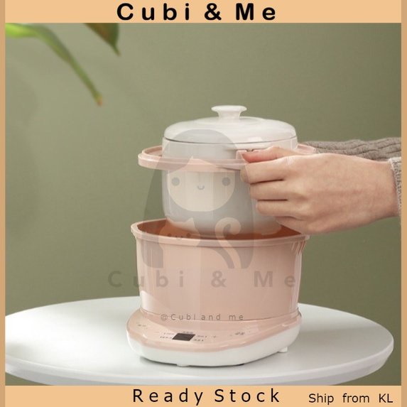 C&M 800ML Health Ceramic Soup Pot Smart Function Electric Stew Pot Cup Baby Porridge Boiler Cooker