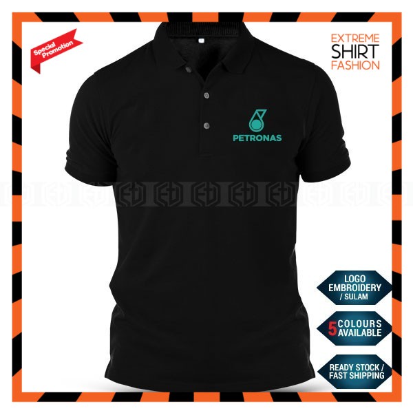 Polo T Shirt Sulam Petrona Carigali Oil & Gas Malaysia Racing Sport Motorsport Turbo Casual Fashion Designer Cotton F1