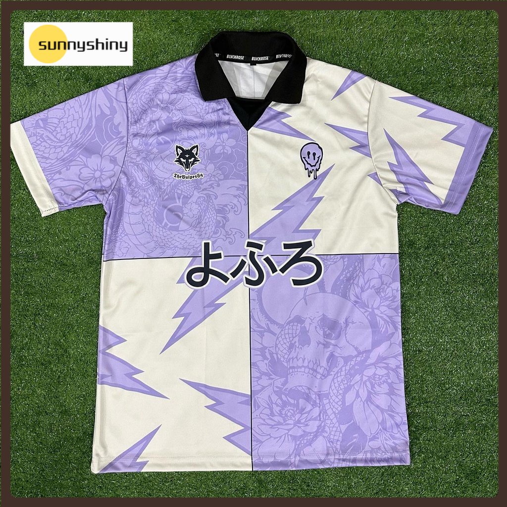 Blvckroseapparel Custom Shirt Printing Name and Number Purple Japanese Design Buat Baju Jersey Retro Collar Polo Shirt Dragon Skull Viral Jersey Street Wear Full Sublimation Murah