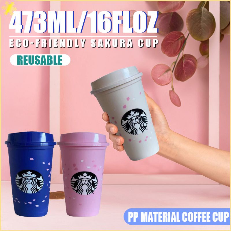 473ml/16oz Starbucks Summer Cherry Limit Reusable Hot /cold Coffee Cup Eco-friendly Tumbler With Lid -LBE