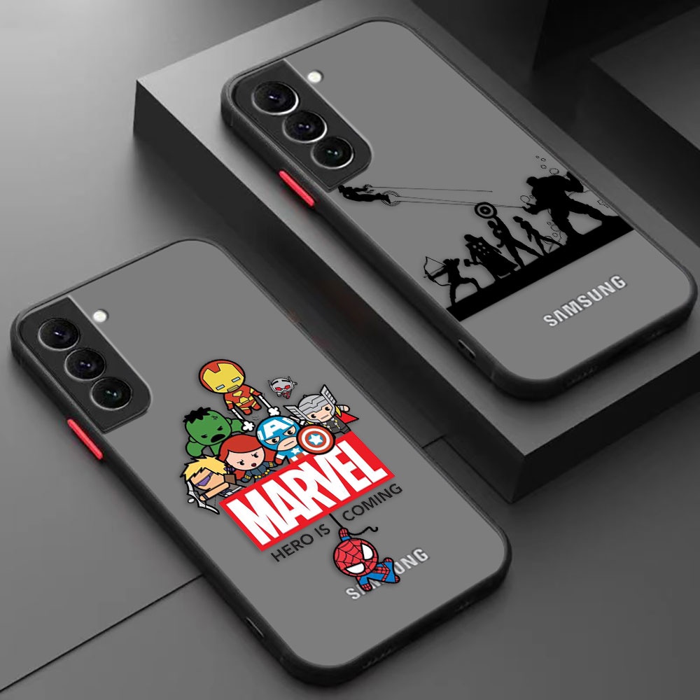 Hero Is Coming Marvel Heroes Matte Cell Phone Case For Samsung Galaxy S23 S22 S21 S20 S10 S10E S9 S8 Note 20 10 Plus Lite Ultra 5G Skin Feel Phone Cover