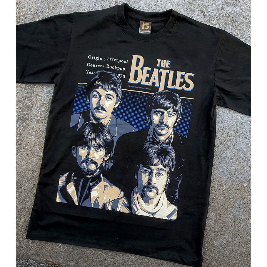 Fashion THE BEATLES Original Black Timber Premium Grade T-Shirt S-3XL Tees