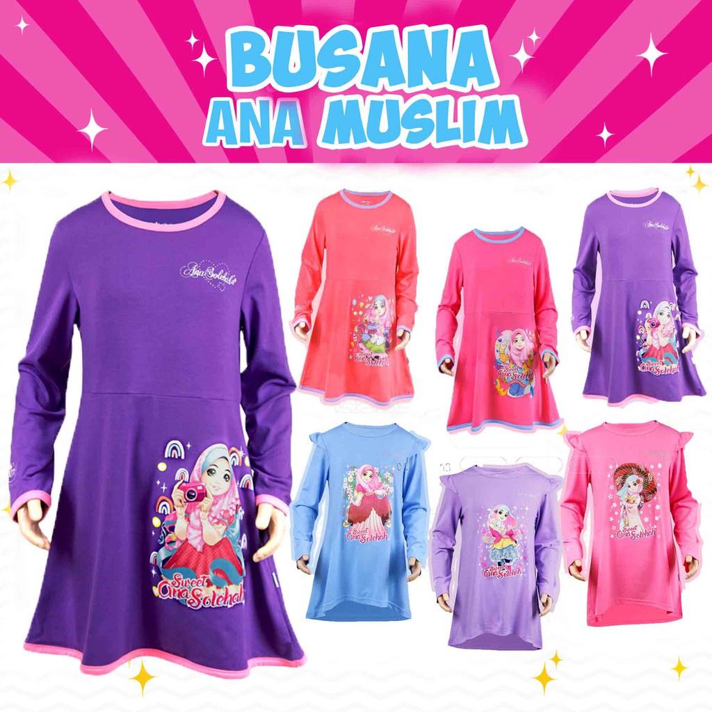 Ana Muslim Apparel : 6 Design Busana Classic Baru - Baju Budak Perempuan Girl Dress (Girls Fashion)