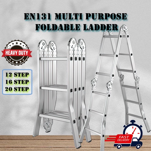 HEAVY-DUTY MULTI PURPOSE LADDER (CURVE LEG) - MAXIMUM LOAD 150KG TANGGA LIPAT HEAVY DUTY EN131 FOLDABLE LADDER