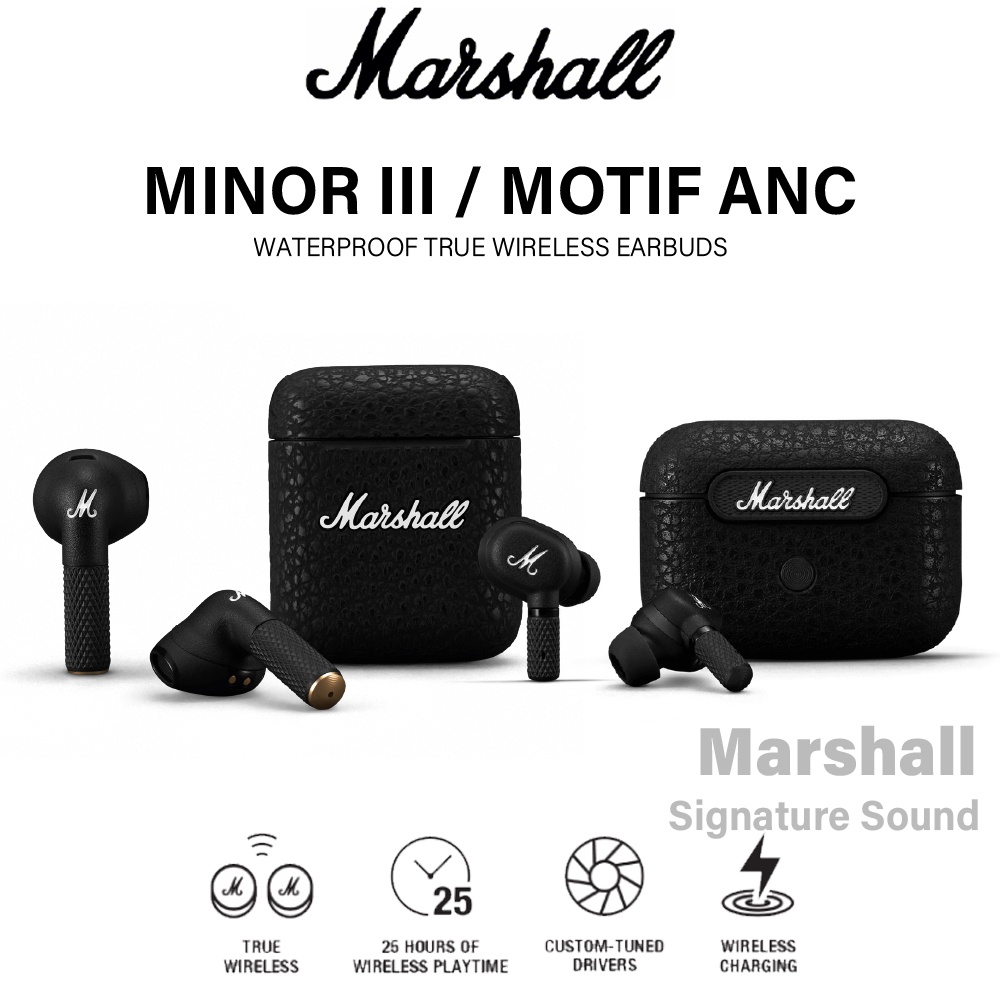 Marshall MINOR III True Wireless Blue-tooth Headset Subwoofer Waterproof TWS Music In-ear headphones