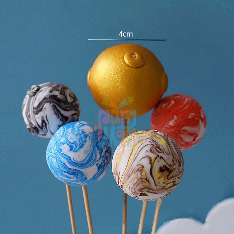 Universe Planet Outer Space Theme Rocket Astronaut Moon Cake Topper Cake Decoration for Birthday Party Decorations Kids Gift