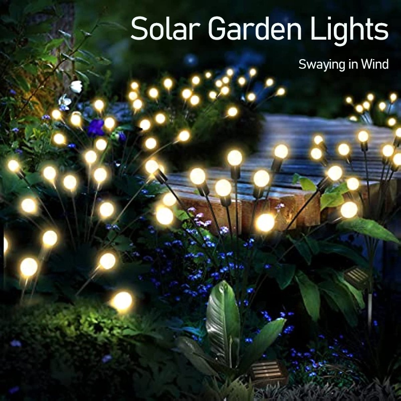 Premium Purpose Lampu Raya Solar 8/10 Bulbs Starburst Swaying Firefly /Bee LED Light Outdoor Waterproof Lawn Garden D... - Image 2