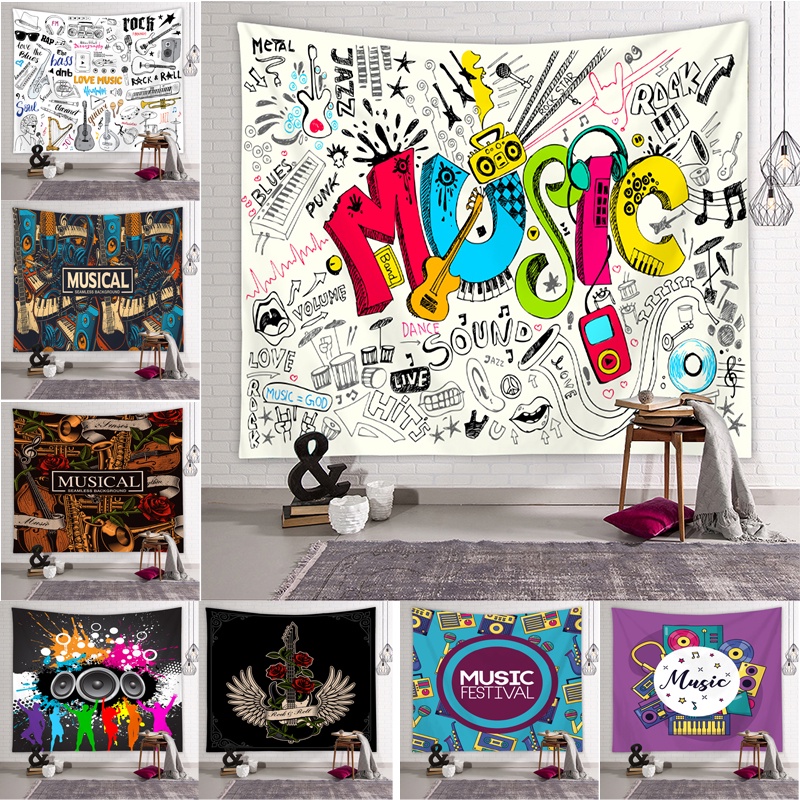 European and American Rock Music Studio Wall Decoration Tapestry Music Festival Hanging Cloth Background