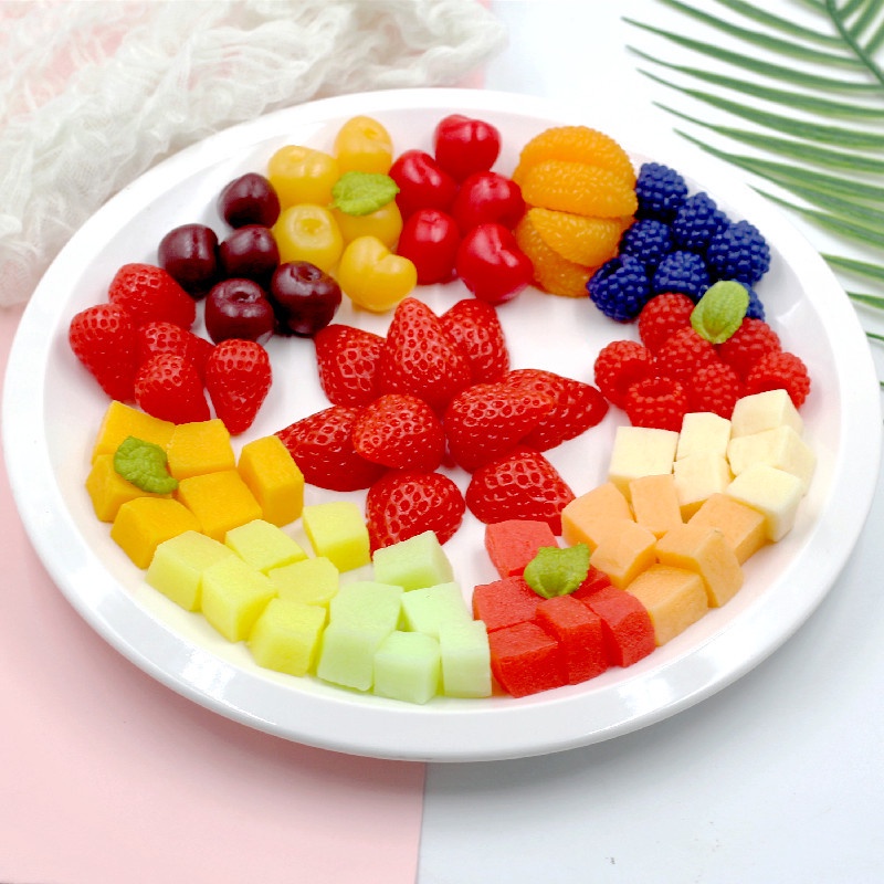 Artificial Fruit Slice PVC Fake Fruits Chunks Raspberry Orange Strawberry DIY Home Party Decoration Photo Props 1pc