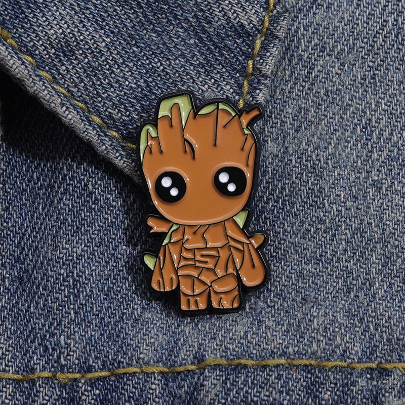 Comic Book Hero Peripheral Brooch Captain Groot Enamel Badge Gift for Friends Costume Accessories