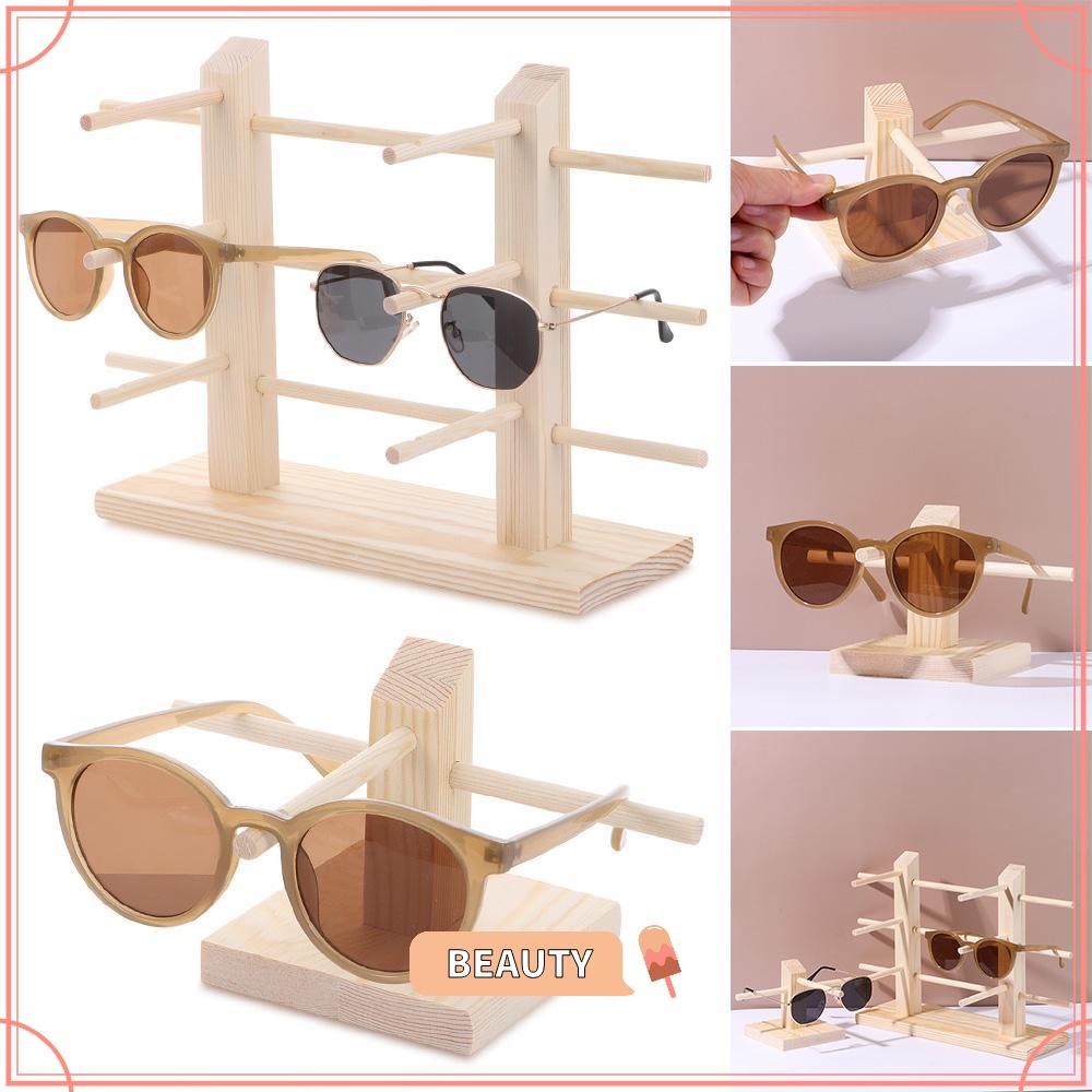 BEAUTY New Eyeglasses Display Stands Wood Sunglasses Storage Rack Glasses Shelf Holder Space Saving Shelf Home123 Organizer Multi Layers Counter Top Exhibition Frame