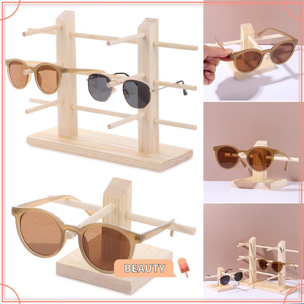 BEAUTY New Eyeglasses Display Stands Wood Sunglasses Storage Rack Glasses Shelf Holder Space Saving Shelf Home Organizer Multi Layers Counter Top Exhibition Frame