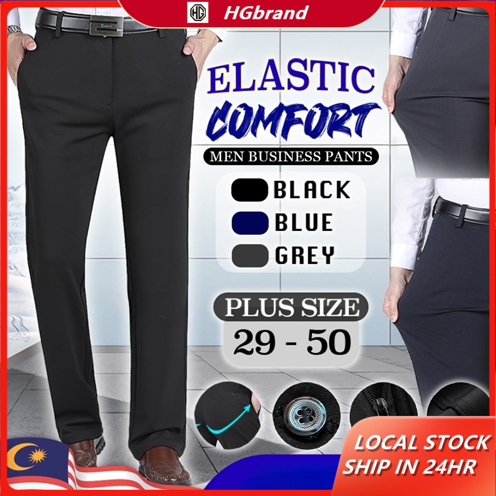 Formal Pants Elastic Pants Men Business Trousers Casual Pant Office Wear Seluar Kerja Office