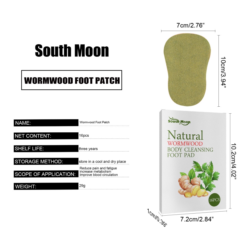 Durable Premium 16PCS Wormwood Foot Patch Detoxification Cleansing Toxins Patches Relieving Plaster Relieve Stress He... - Image 2
