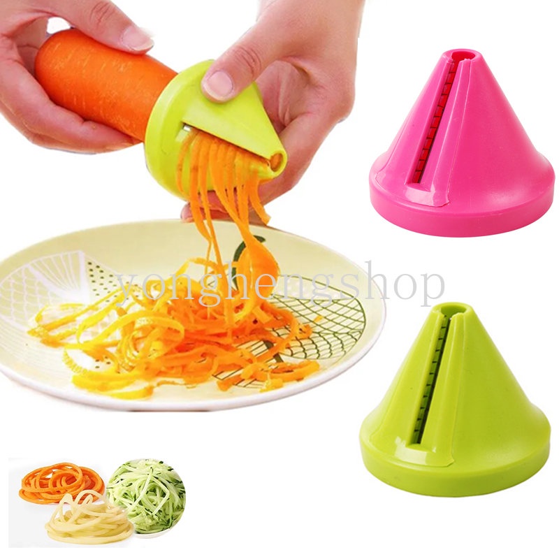 Creative Cucumber Spiral Slicer Manual Potato Carrot Radish Grater Vegetable Spiralizer Cutter Funnel Shaped Curling Peeler Rotating Grater Kitchen Gadgets