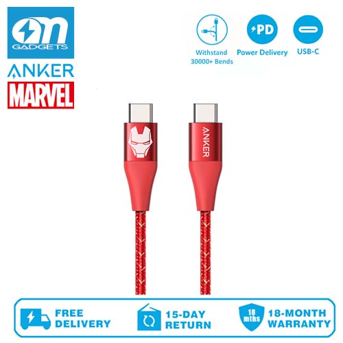 Anker x Marvel Limited Edition A9547/A9549 PowerLine+ II USB-C to USB Cable for Android devices, Supports Power Delivery