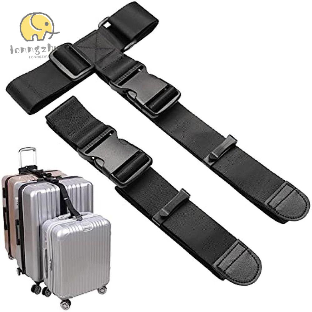 LONNGUVO Luggage Straps, Anti-lost Tying Rope Luggage Packing Belt, Connect Your Three Luggage Together Fixed Adjustable Baggage Belts Travel Accessories