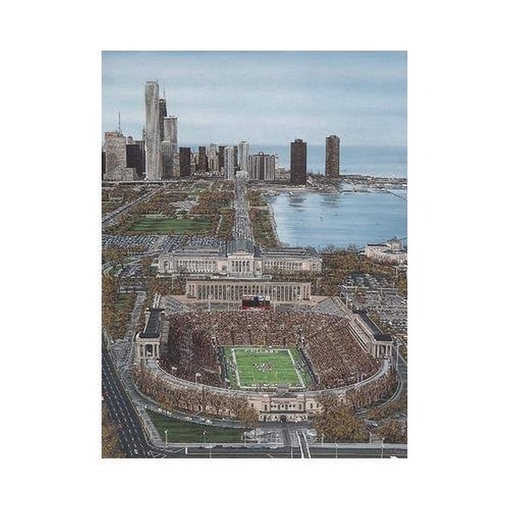 Canvas Chicagos Soldier Field by Darryl Vlasak x Painting Print on Wrapped Canvas Memorabilia Chicago Bears Stadium Made in The USA!