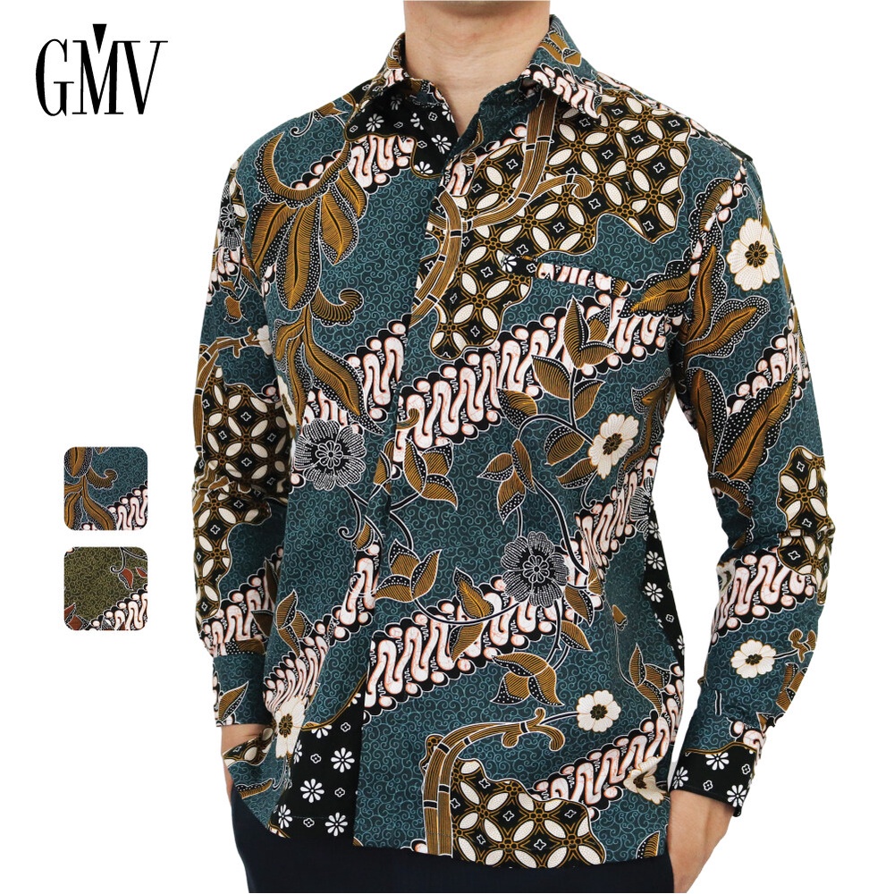 GMV Men Long Sleeve Jacquard Batik Shirt - GM40901B231