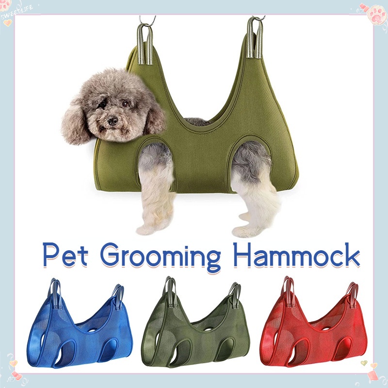 Pet Grooming Hammock Set Cat Restraint Bag Puppy Nail Trimming Helper Dog Hanging Harness Dog Holder Pet Claw Care Tool