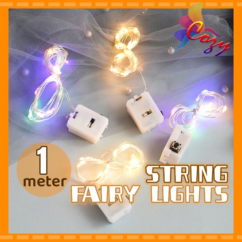 (1 METER) 3 Modes Mini LED Fairy String Lights 1 M Copper Wire Starry Garland Decorative Flower Christmas Wedding Light