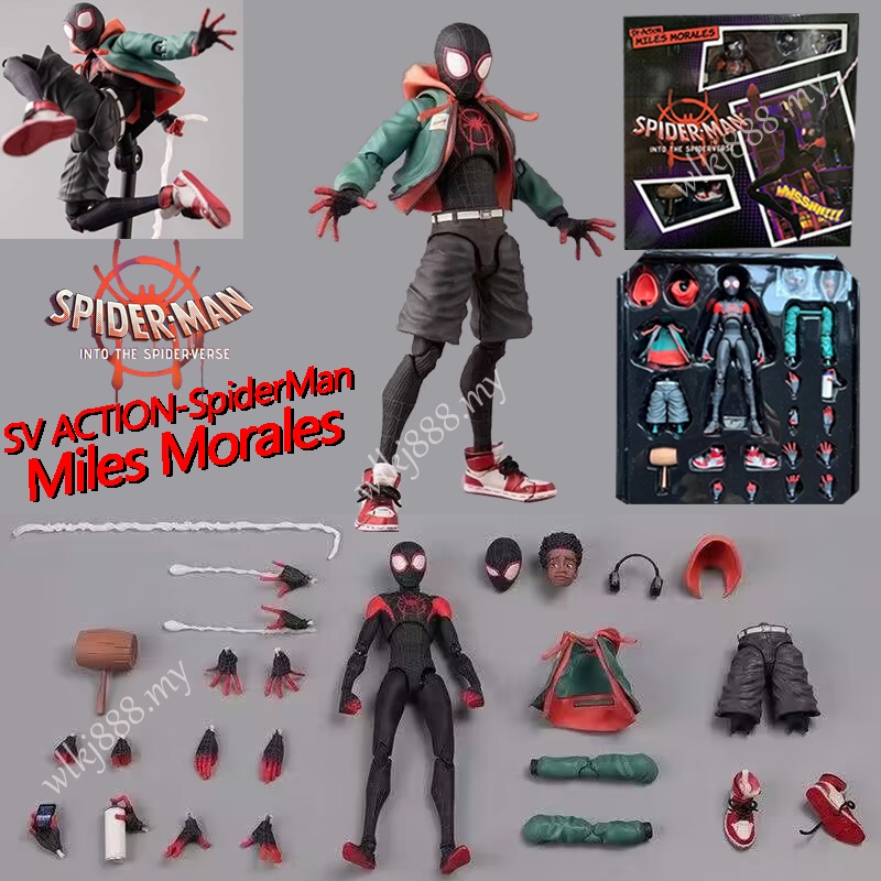 Miles Morales Peter Parker Spider-Man: Across The Spider-Verse Change Face Manga Articulado Action Figure Toys Model Dolls Figurine
