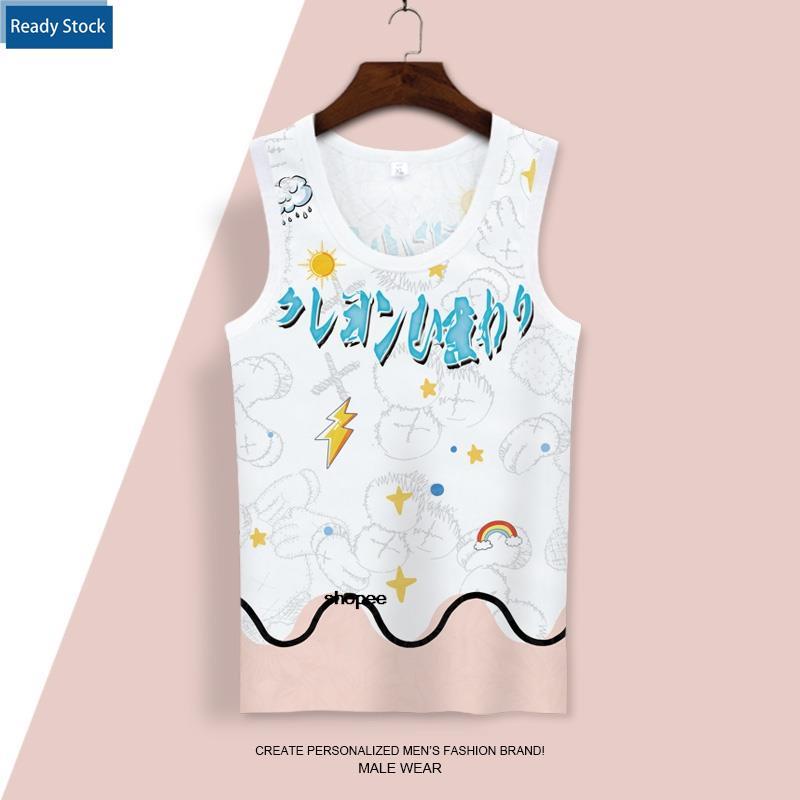 Anime Merchandise Sleeveless T-Shirt Men Summer Thin Cartoon Print Couple Sports Vest