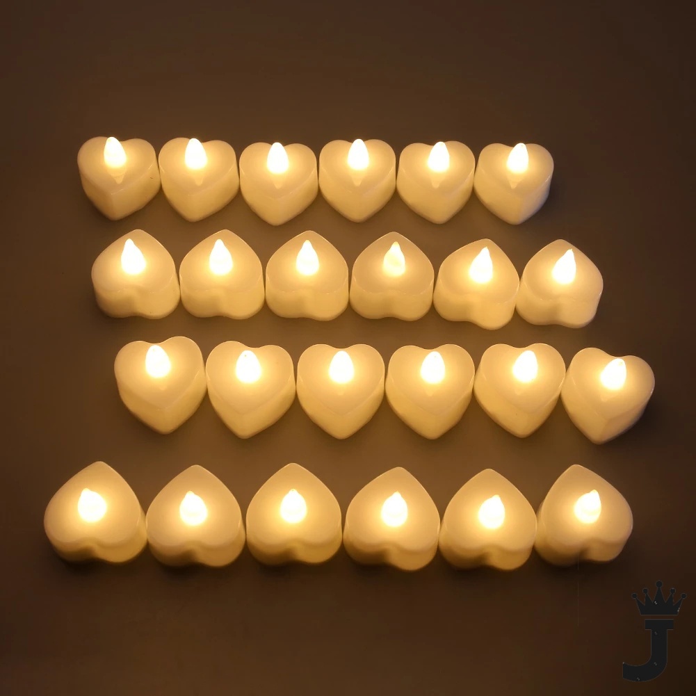 JK Heart Round Shape LED Personalized Wedding Candles Battery Operated Glitter Love Candle