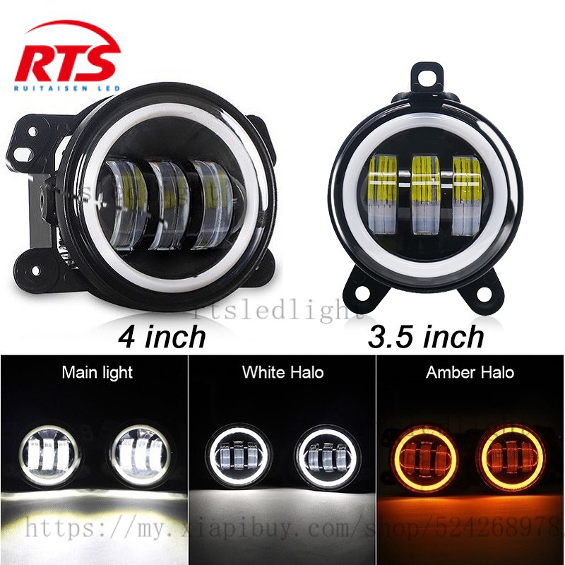 【Ready Stock】3.5" / 4" Inch LED Fog Lights 60W Amber Yellow CREE Led Chips Offroad Driving Fog Lights Drl For Jeep Car Motorcycle