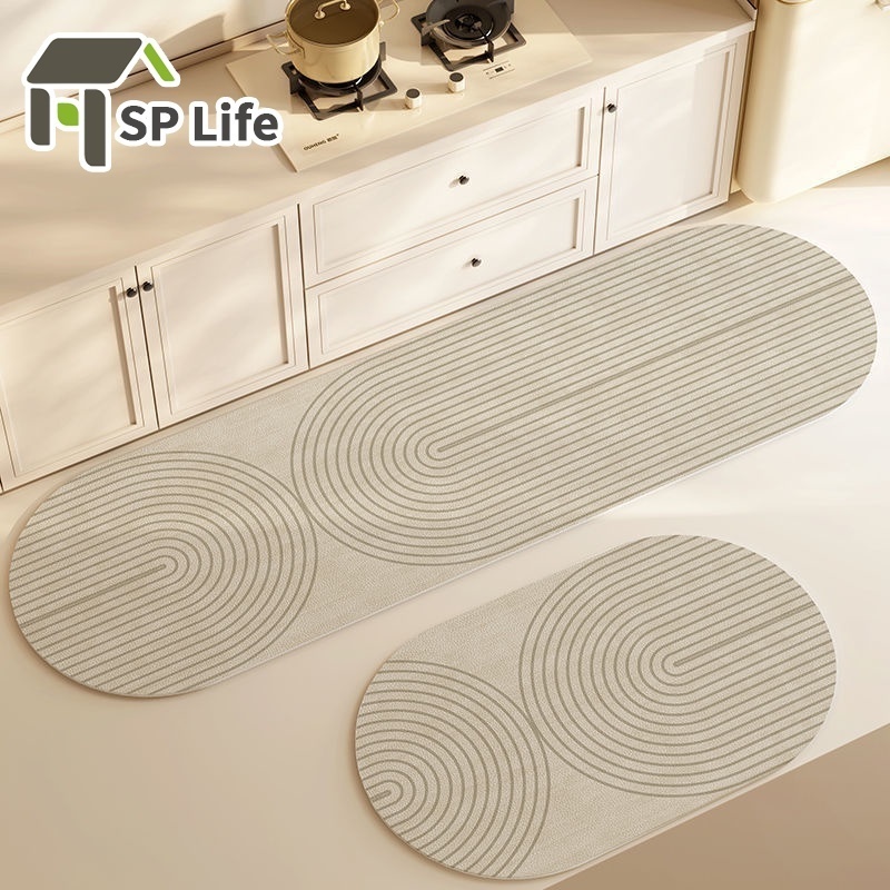 [SP]Simple Premium Diatomite Mat Soft Kitchen Long Mat Oval Highly Absorbent Bathroom Toilet Floor Mat Quick Dry Shower Mat Non Slip Door Mat Bedside Sofa Rug Nordic Room Decor