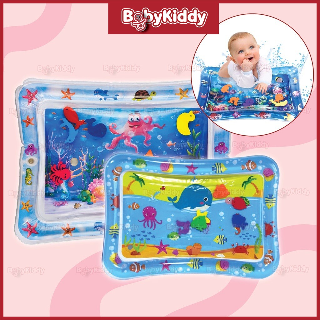 Baby Infant Cartoon Pattern Water Play Mat Fun Activity Playmat Inflatable Water Playmat Cushion Patted Mat