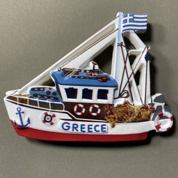 Greek Sailboat Fridge Tourist Souvenir Refrigerator Stickers Commemorative Home Decoration