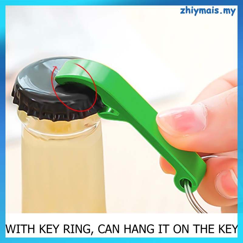 Pocket Small Key Chain Ring Bar Claw Beverage Beer Bottle Opener (Green)