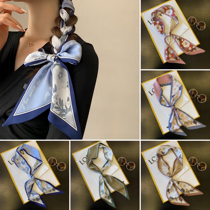 Summer New Silk Scarf Headband Women Go Out Tied Hair Tie Hair Streamer Fashion Hair Accessories