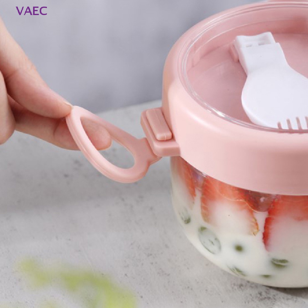 VAEC Overnight Oats Jar Container Portable Oatmeal Cups With Lids And Spoon Meal Jar NEW