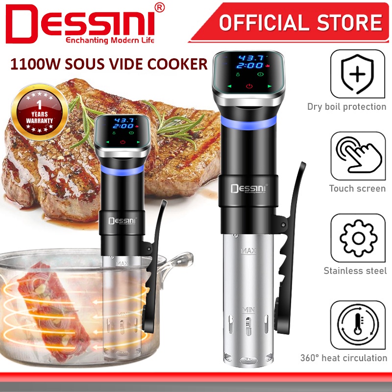 DESSINI ITALY Sous Vide Slow Cooker Machine Precision Digital Thermal Immersion Water Circulator Touch Control Heater