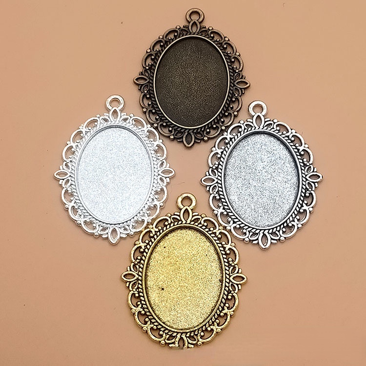 10pcs Handcrafted DIY Photo Frame Necklace Metal Pendant Wedding Boutonniere Memorial Charm @HL