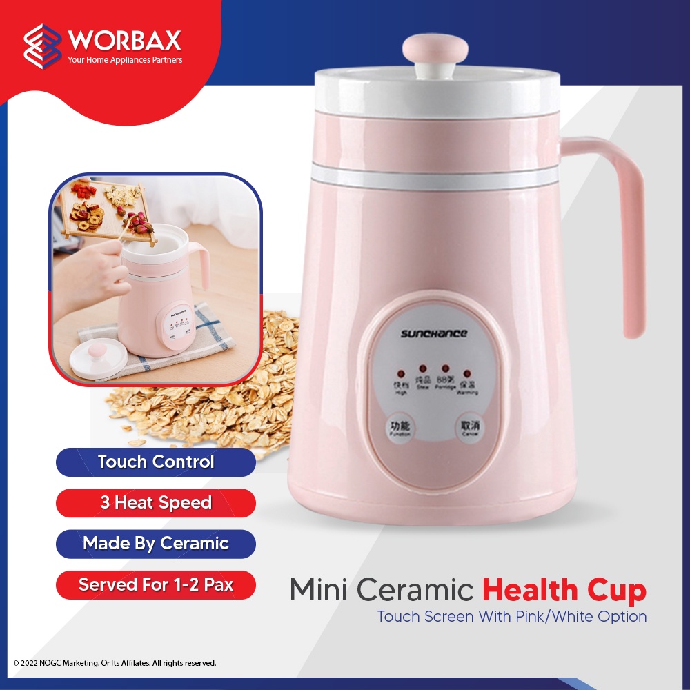 (600/800ML) Smart Electric Health Cup And Warmer With Ceramic Cup Slow Cooker Baby Food + FREE Gift - NSA102