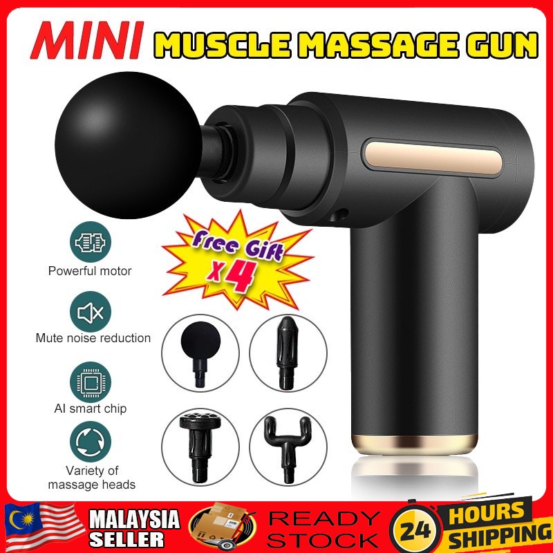 Portable Mini Muscle Massage Gun Alat Urut Gun Health Care Strong Vibration Relaxation Body Neck Massage Machine 筋膜枪按摩器