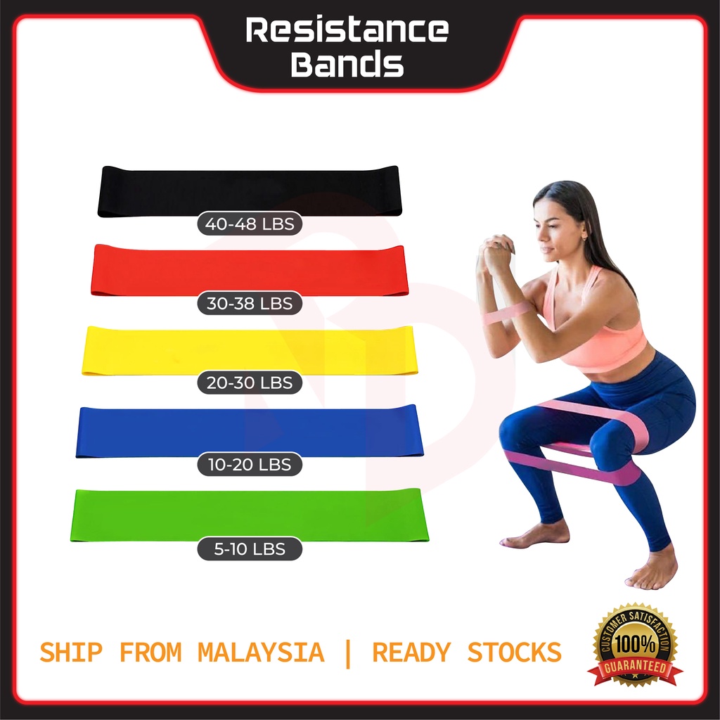 Gym Resistance Bands Yoga Squat Elastic Band Stretch Exercise Fitness Weight Loss Squad Workout Tension Band 阻力带 拉力带