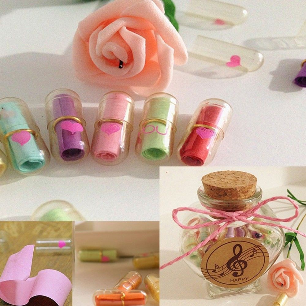 Premium Purpose Clear 50 Pcs Gift Perfect Colorful Letter Cute Love Pill Message Capsule - Image 3