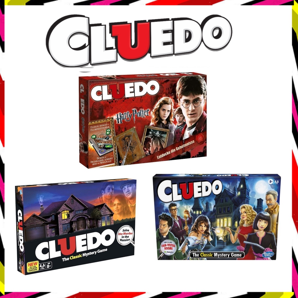 Cluedo Harry Potter Board Games CLUEDO THE CLASSIC MYSTERY Puzzle TUDOR MANSION UNO Card Clue discover the secrets boa