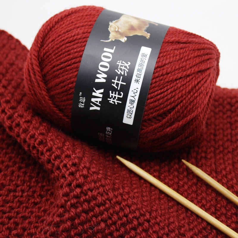 100g/roll Multi-color Three Strand Yak Cashmere Wool Yarn Rod Needle Thread Hand Woven Medium Thick Wool Yarn Scarf, Hat Thread Outer Jacket Thread Wool ball